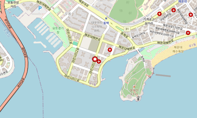 부산광역시 해운대구 마린시티3로 46 위치 지도